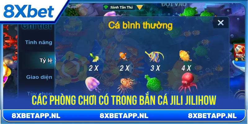 Mỗi phòng chơi có cấp độ khác nhau để bạn dễ dàng chọn