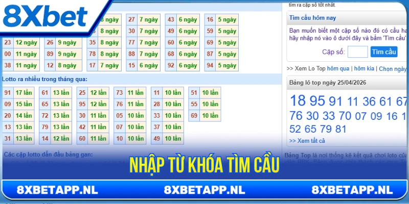 Người chơi tìm kiếm từ khóa tiến hành soi cầu RBK 