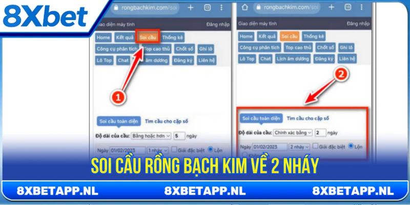 Hướng dẫn thao tác soi cầu Rồng Bạch Kim về 2 nháy đơn giản 